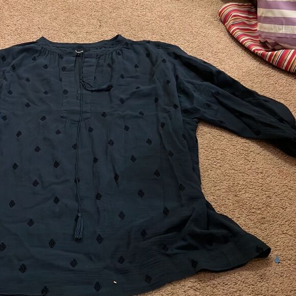 Madewell small blue blouse - Picture 3 of 9